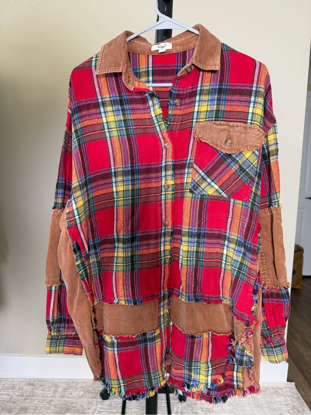 NWOT Shacket RED/CORDUROY BY EASEL Size S